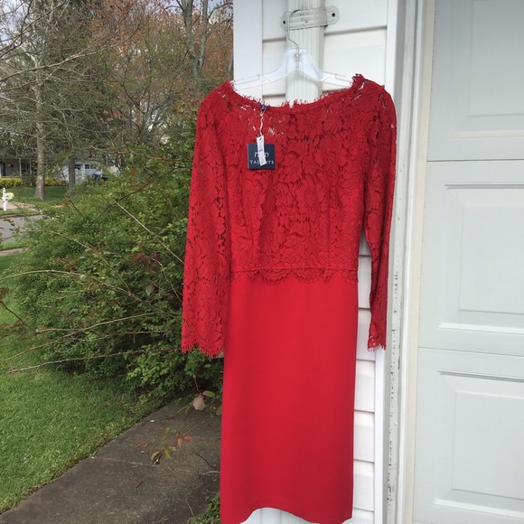 Talbots Dresses & Skirts - NWT Talbots Gorgeous Red Lace Top Lined Dress